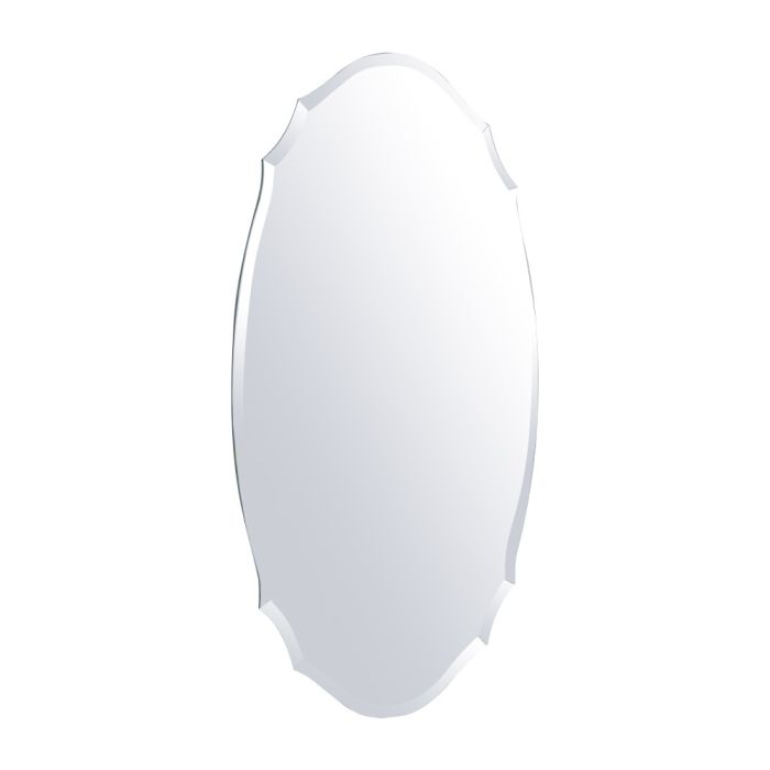 60cm H Ellipse Wall Mounted Mirror With Beveled Edge
