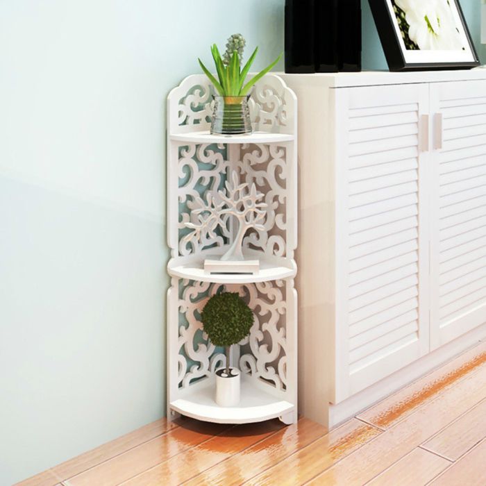 3 Tiers Carved Corner Storage Rack 30X21CM