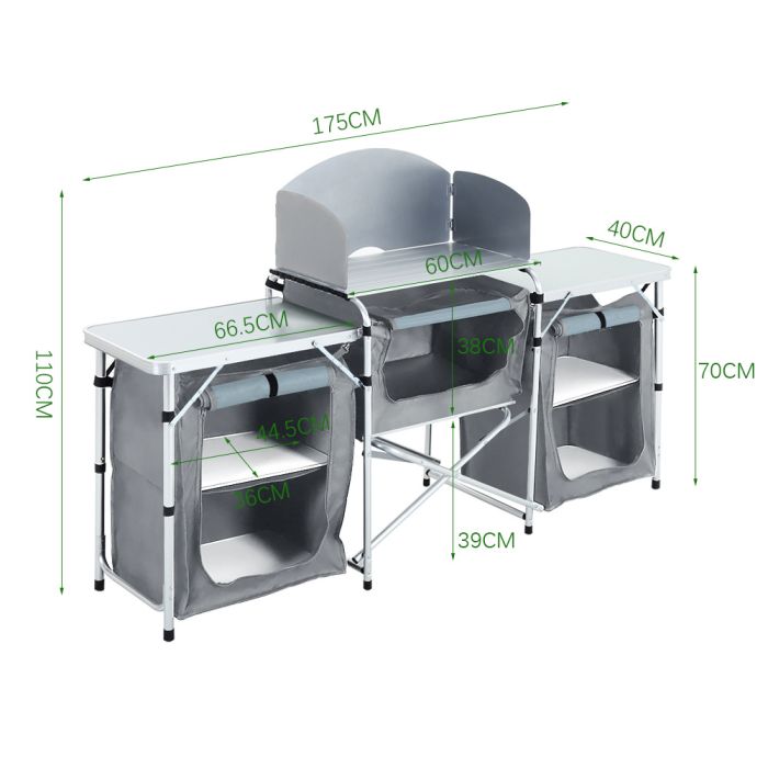 Camping Kitchen Stand Unit Storage Portable Outdoor