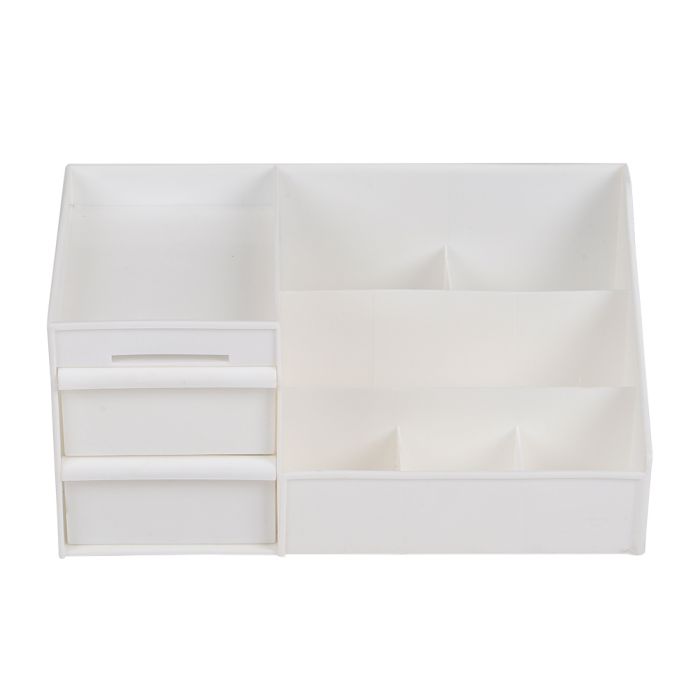 Multi-Purpose White Makeup Storage Box Drawers Organizer 34.5x21.3x16cm