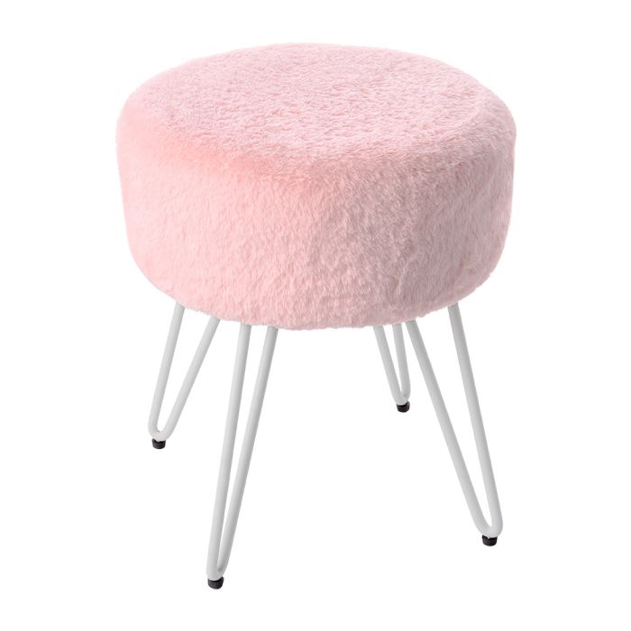 Plush Dressing Footstool Round Cotton Padded Makeup Chair