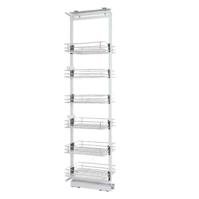 215cm H 6-Tier Metal Kitchen Cabinet Basket Shelf Tall Pull-Out Basket Shelves