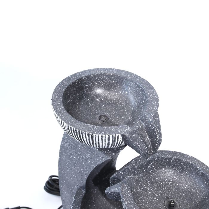 Outdoor Electric Freestanding Garden Fountain Rockery Decor, Grey