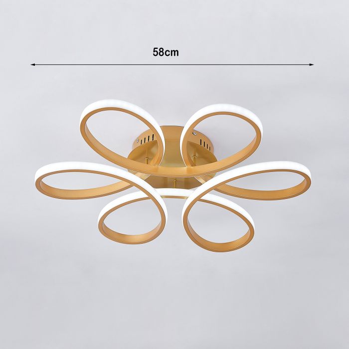 58cm Golden Frame Modern Cool White LED Chandelier Ceiling Light