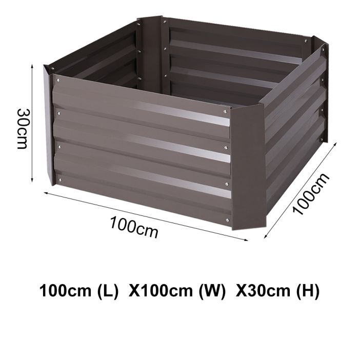 Galvanized Steel Rectangular Raised Garden Bed Planter Box-100cm D