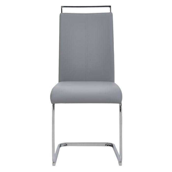 Stylish and Sturdy Set of 2pcs Silver Metal High Dining Chairs 50.5x41x101cm