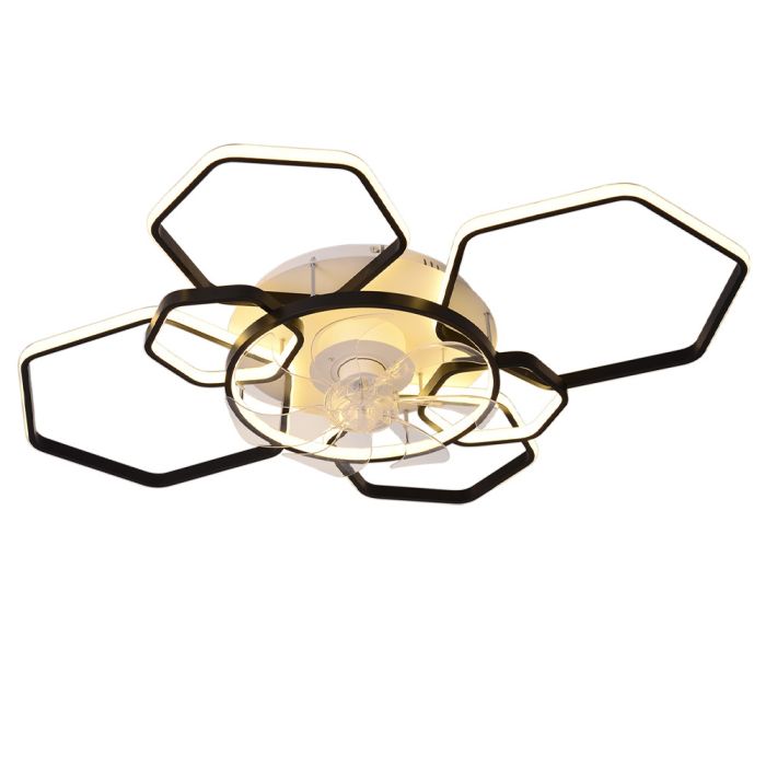 Geometric LED Ceiling Fan Light with Multiple Speeds