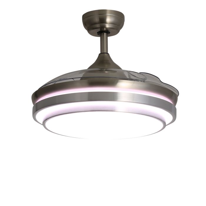 Modern 3-Blade LED Ceiling Fan Light with Retractable Tiered Design