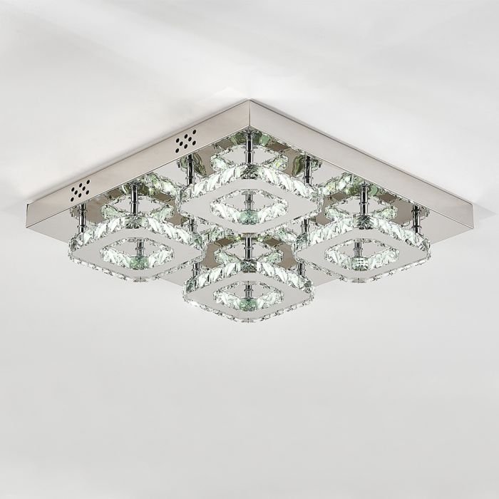 Square Large-size Glamourous Crystal LED Ceiling Light