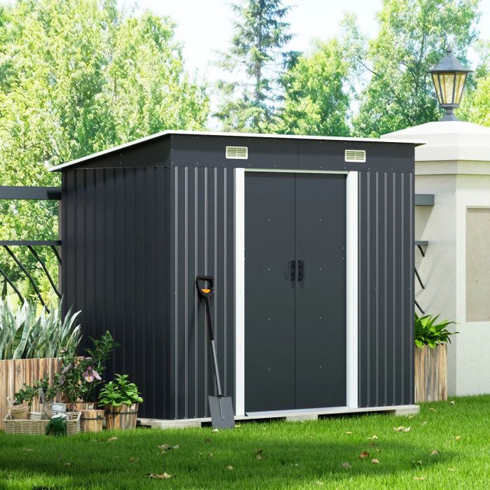Compact Metal Storage Tool Shed for Garden Patio