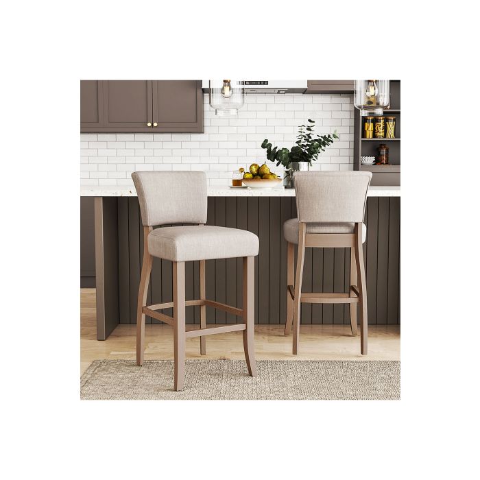 Set of 2 Linen Bar Stool