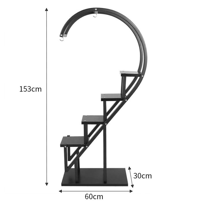 Curved 4-Tier Plant Stand Bonsai Display Shelf