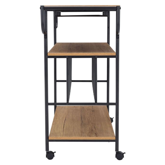 3 Tier Kitchen Drinks Trolley with Wine Bottle Storage Rack Wheeled