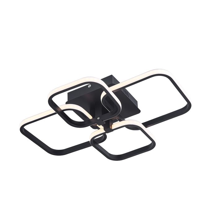 4-Head LED Ceiling Light Black Frame Chandelier Lamp