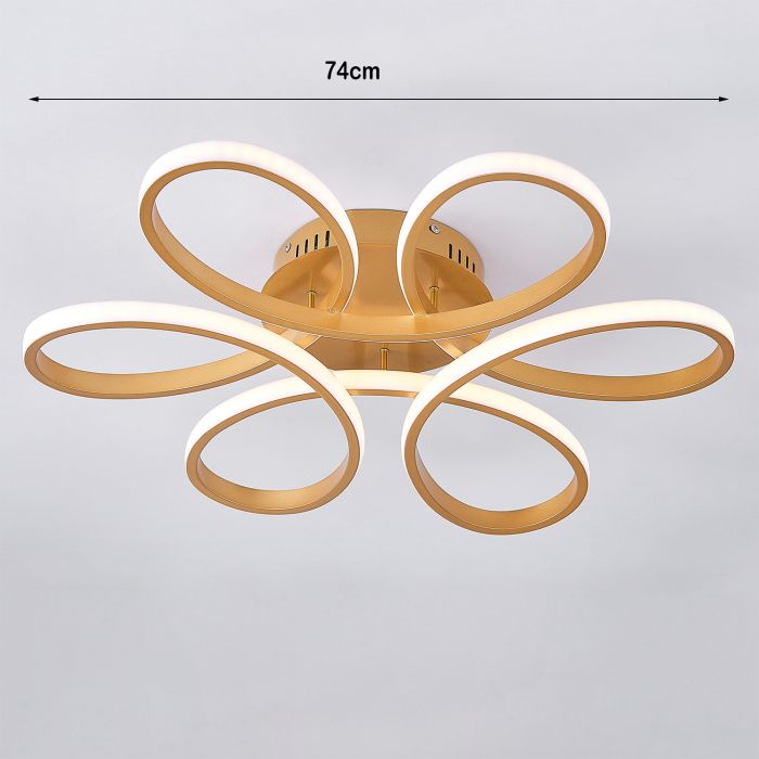 Golden Frame Modern Cool White LED Chandelier Ceiling Light