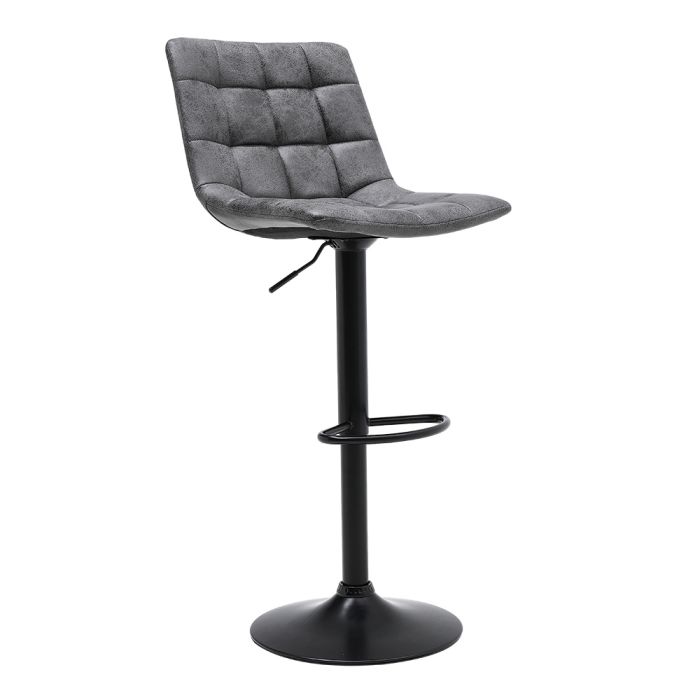 Grey Upholstered Swivel Bar Stools