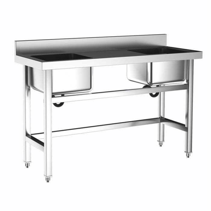 4ft Stainless Steel Kitchen Commercial 3-Compartment Sink