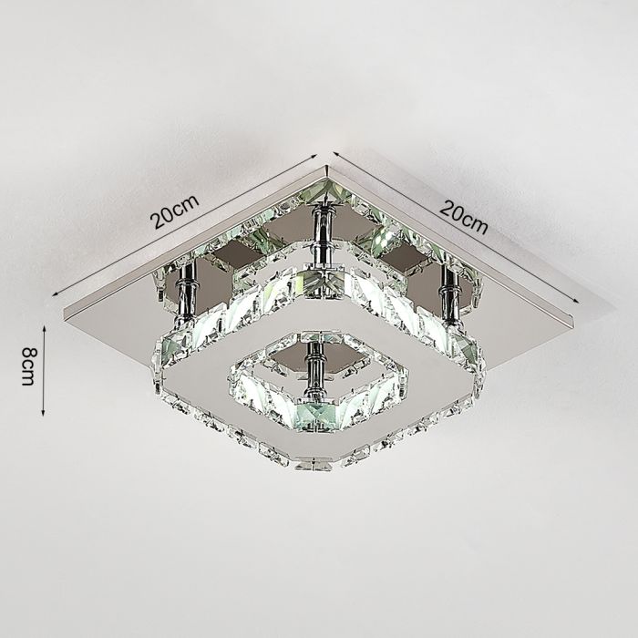 Modern 2-Tier Crystal LED Ceiling Light- 8cm H