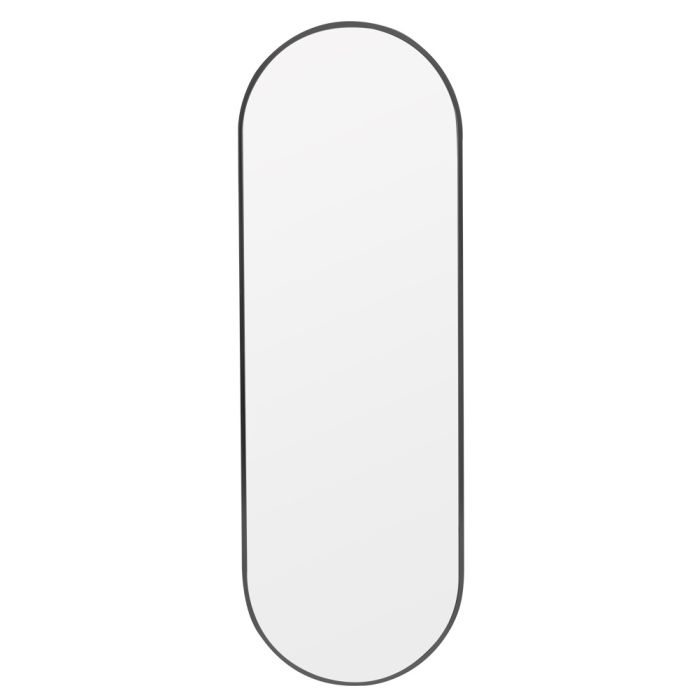 Modern Oval Metal Full Length Wall Mirror Black