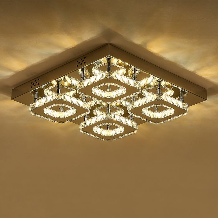 Large Crystal Square LED Ceiling Light