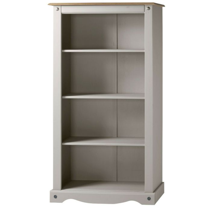Corona Solid Pine Bookcase Medium - Grey Wax