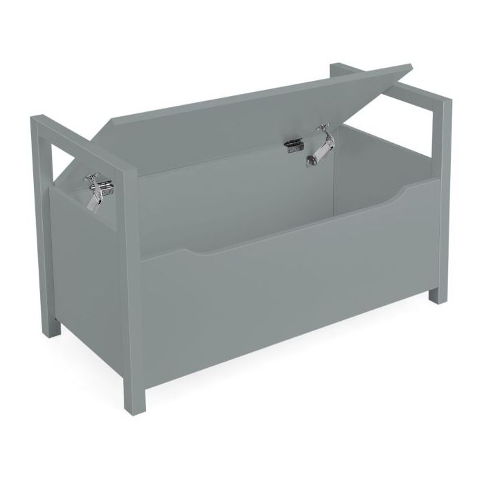 Shoes Cabinet - 2-in-1 Wooden Shoe Changing Bench with Storage Space-Grey