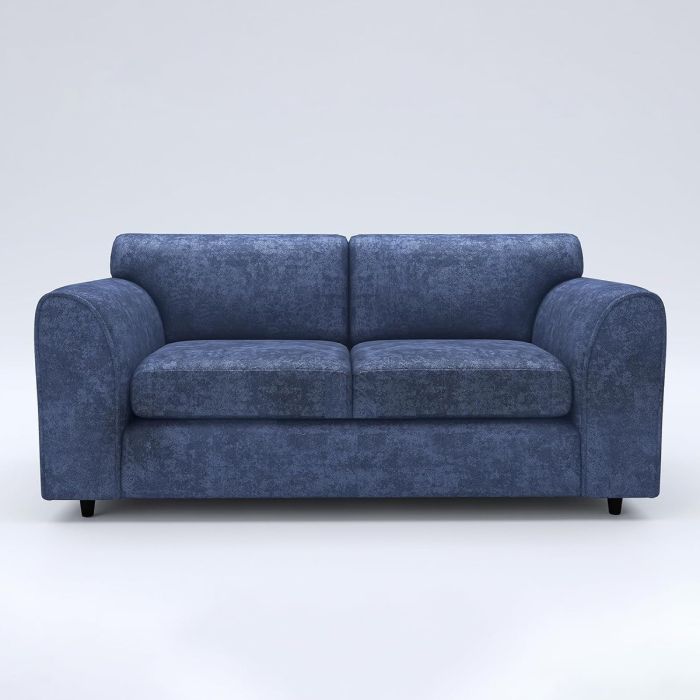LORVANI Fabric 3 Seater Fullback Sofa - Midnight Blue