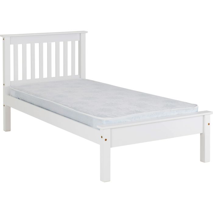 Monaco 3ft Single Bed Low Foot End - White