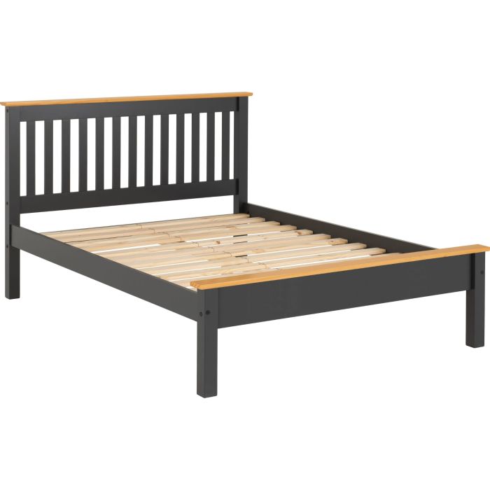 Monaco 5ft Kingsize Bed Low Foot End - Grey Oak Effect