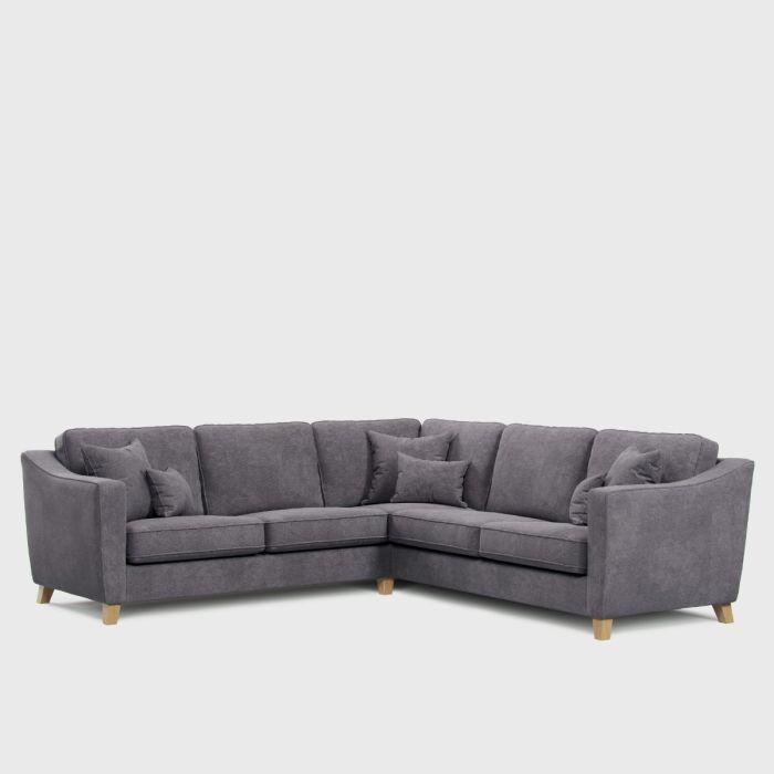 Corner Sofa - KRISTY Fabric 4 Seater Right Hand Facing - Grey