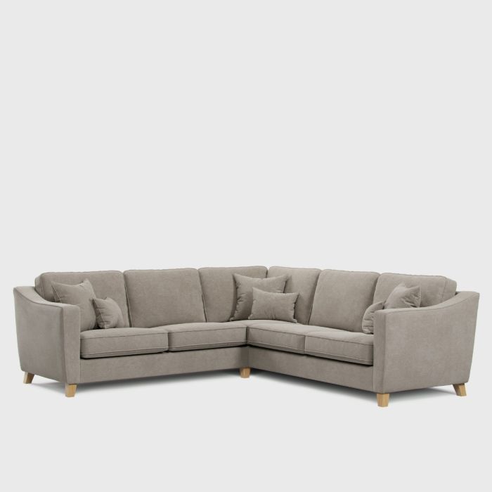 Corner Sofa - KRISTY Fabric 4 Seater Right Hand Facing - Light Beige