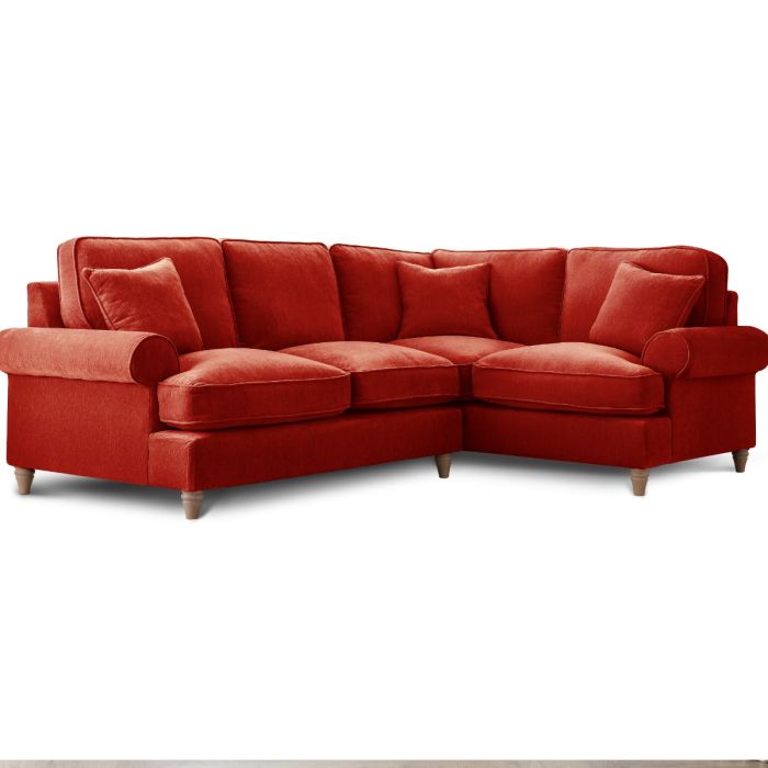 Corner Sofa - RAYONG Fabric 4 Seater Left Hand Facing - Apricot