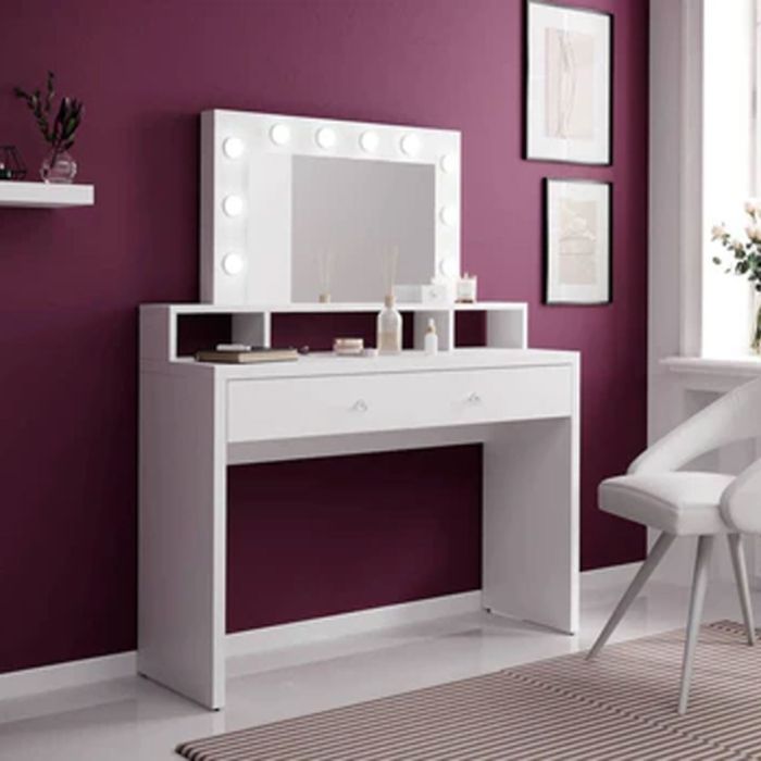 Dressing Table - OPULENT 1 Drawer Dresser White 120cm