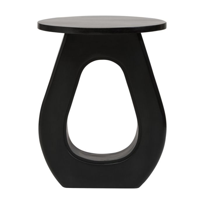 PENWYTHA Round Wooden Side Table - Black