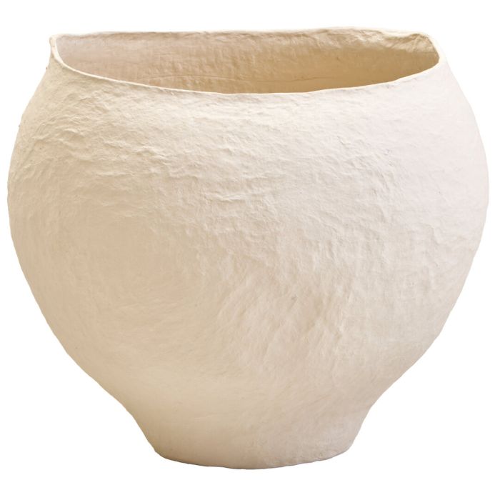 GRENTHRA Cotton Mache Large Outdoor Planter - Cream