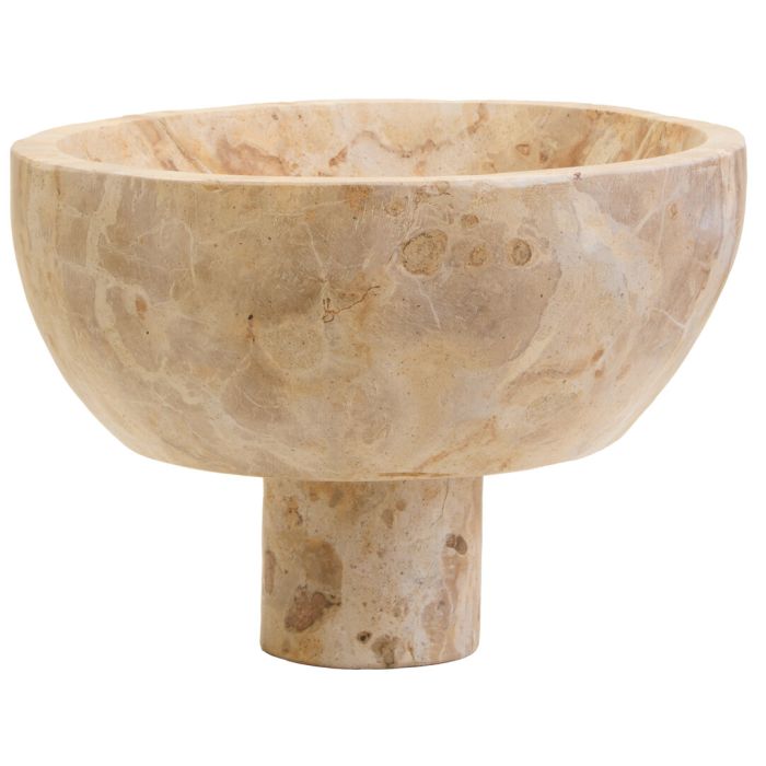 FRAYMONT Marble Pedestal Decorative Bowl - Brown