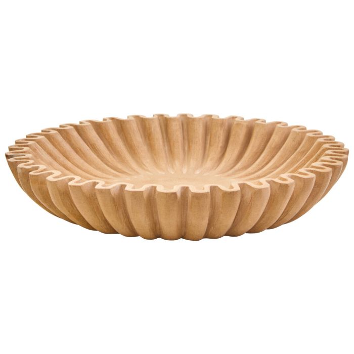 FENWRETH Large Fluted Marble Decorative Bowl - Yellow