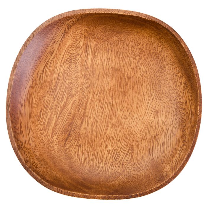 BRAVELYN Square Wooden Serving Tray with Rounded Edges - Brown
