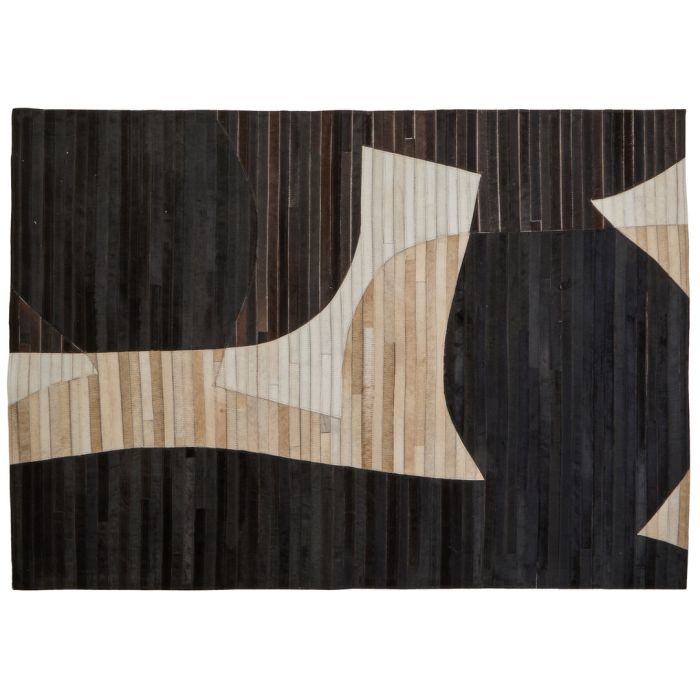 ALDWRETH Small Natural Hair On Leather Rug - Multi Colour