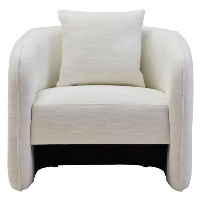 YORVELLA Linen Curved Armchair - Cream