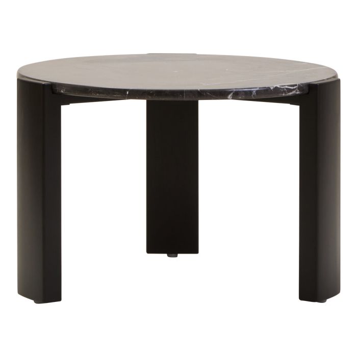 ZERVORA Round Marble Top Coffee Table - Black