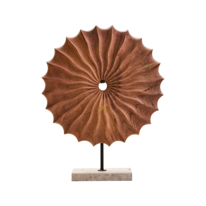 JORMERE Round Sculpture with Travertine Base - Natural