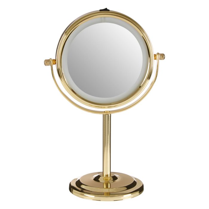 ARVORIA LED Small Table Face Mirror - Gold
