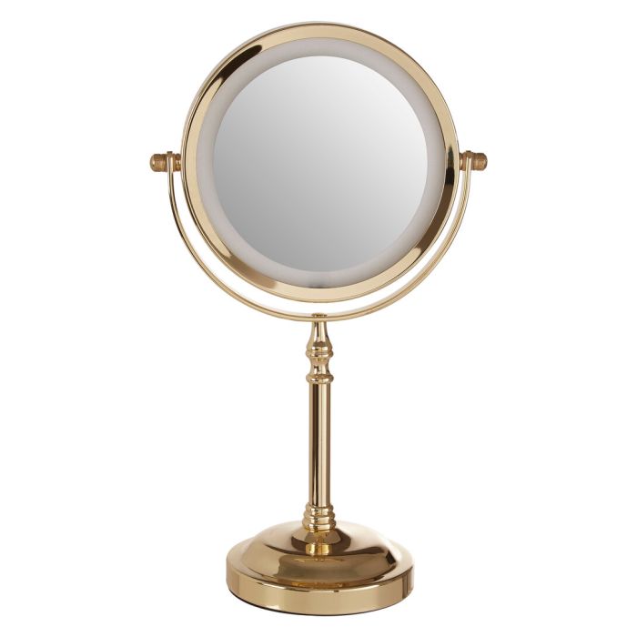 ARVORIA LED Large Table Face Mirror - Gold