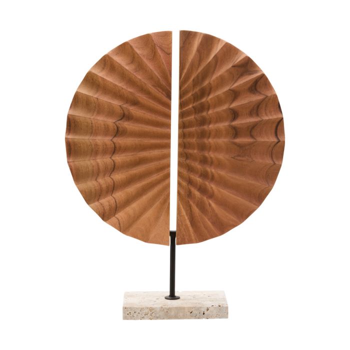 JORMERE Sculpture with Travertine Base - Natural