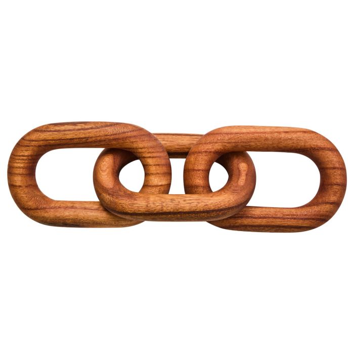 ISMERYN Decorative 3 Link Wooden Chain - Brown