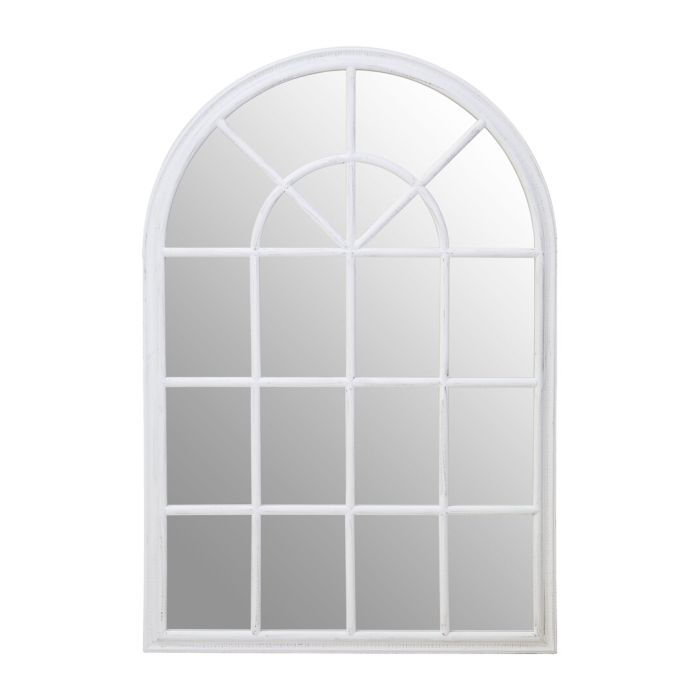 DELVYRN Arched Wooden Frame Wall Mirror - White