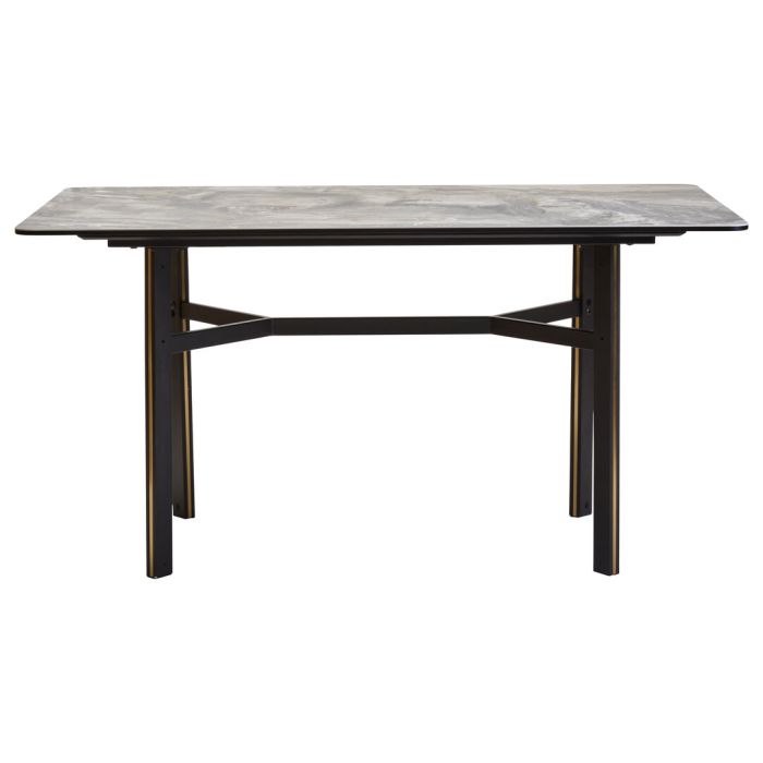 MARVESSAN Rectangular Ceramic Marble Effect Dining Table - Grey