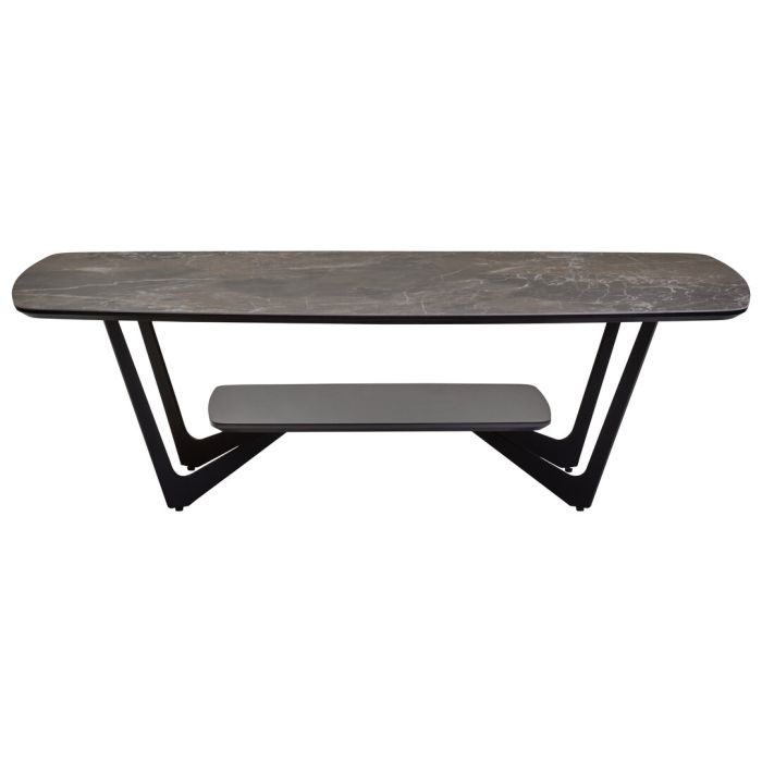 MARVESSAN Rectangular Marble Effect Coffee Table - Grey