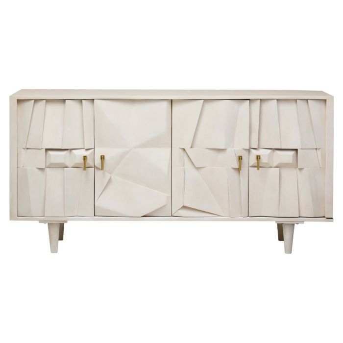 PERVALE 4 Door Wide Sideboard - White